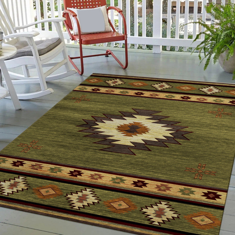 Indoor/Outdoor Phoenix PH4 Cactus Machine Washable 9' x 12' Rug