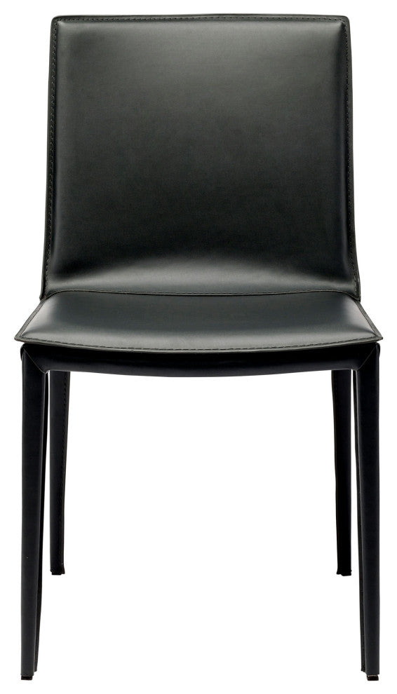 Nuevo Living Palma Dining Chair, Black Leather