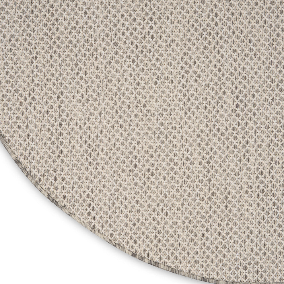 Nourison Courtyard 8' x Round Ivory/Silver Modern Rug