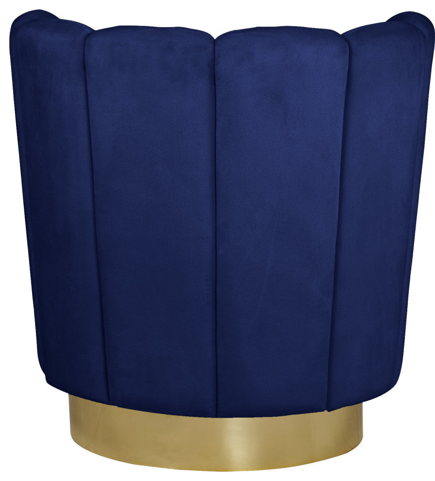 Lily Velvet Upholstered Accent Chair, Navy