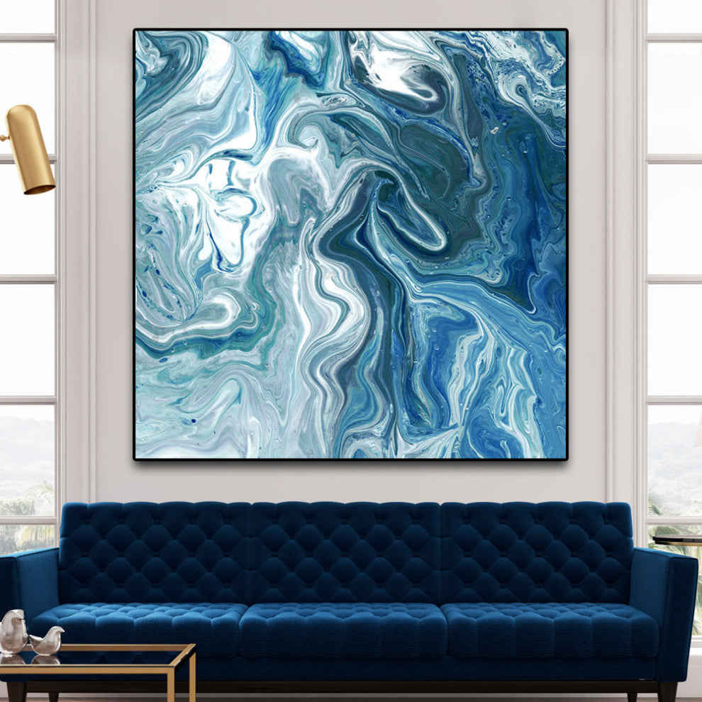 "Indigo Minerals II" Oversized Framed Canvas, 45" x 45"