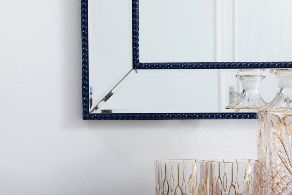 Indie Beaded Mirror, 48"x32", Blue
