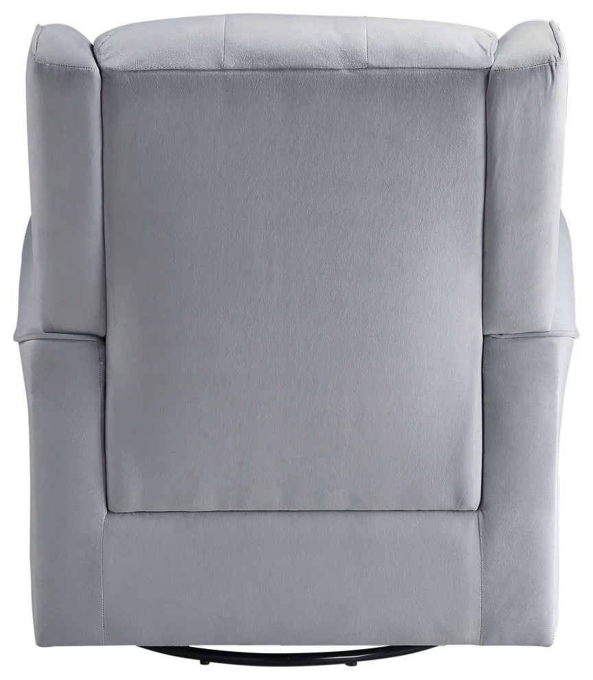 ACME Zeger Swivel Chair with Glider in Gray Fabric
