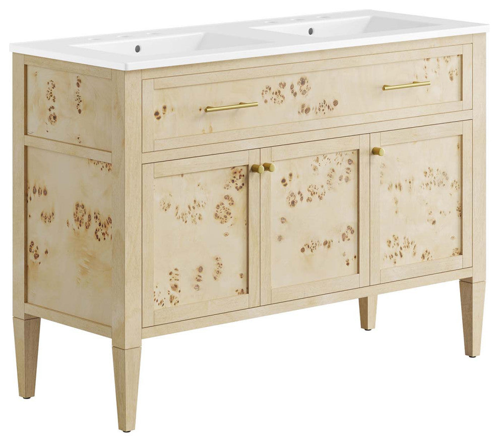 Elysian 48" Double Sink Bathroom Vanity - Burl