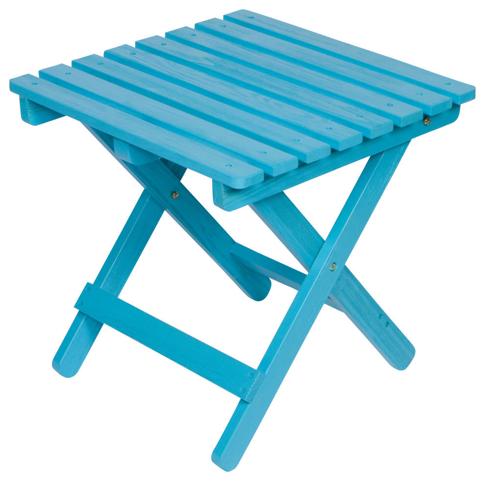 Shine Company Adirondack Folding Table With Hydro-Tex Finish, Aqua