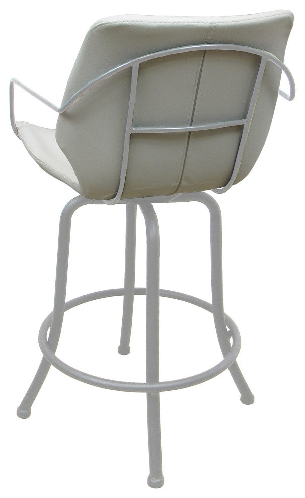 Swivel Metal Counter 26" 30" or 34" Bar Stool - Asheville, White - White, 26"