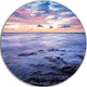 Long Exposure Twilight Sea Rocks, Beach Round Wall Art, 36"