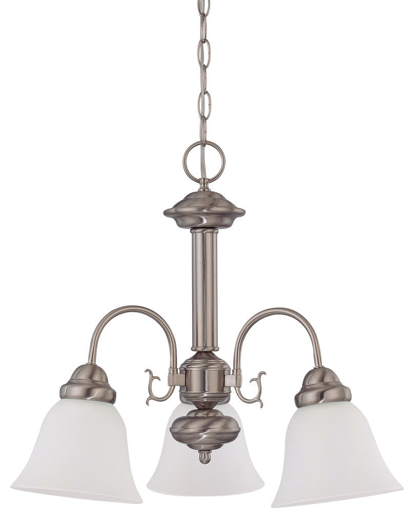 Ballerina 3 Light - 20" Chandelier With Frosted White Glass