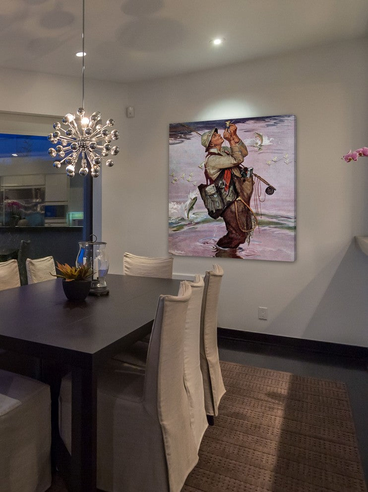 "The Fish are Jumping" Painting Print on Canvas by Mead Schaeffer