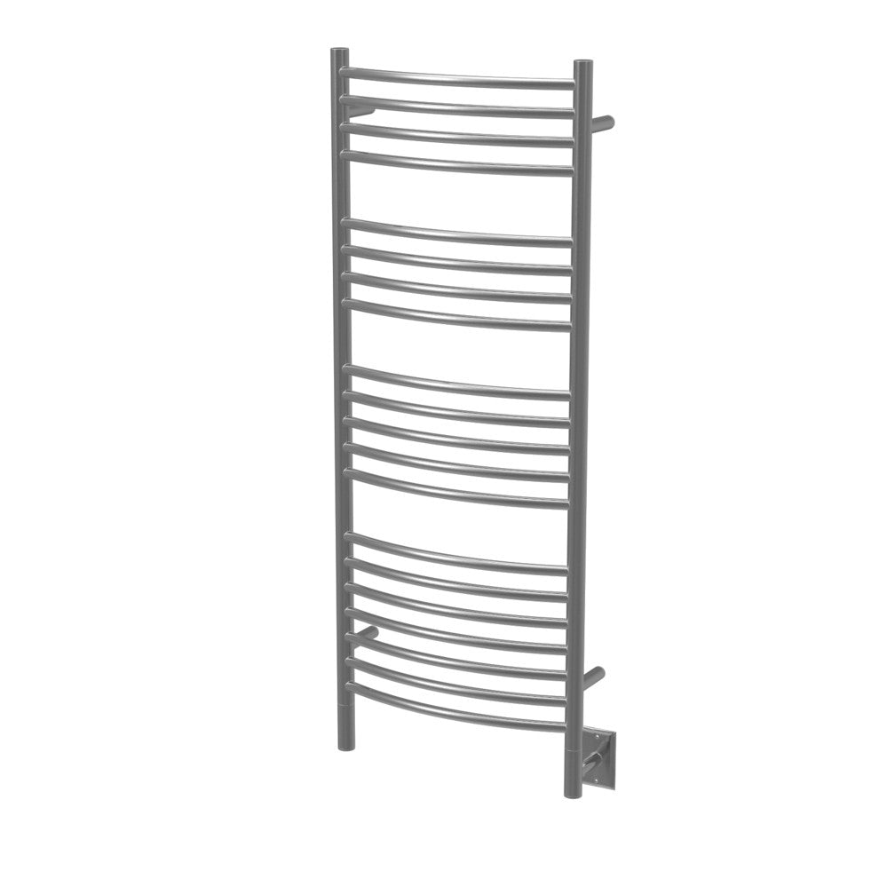 Hardwired Towel Warmer With Programmable Timer, Amba Jeeves D Curved, Brushed