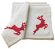 Reindeer Crewel Holiday Reindeer Napkins, 20x20, Set of 4