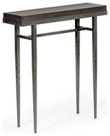 Wick 30" Console Table, Natural Iron Finish, Maple Espresso Accents