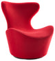 HomeRoots 31" Red Fabric Polyester and Wood Accent Chair