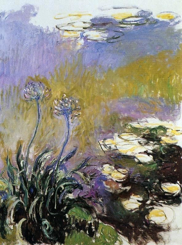 Claude Oscar Monet Agapanthus, 21"x28" Wall Decal Print
