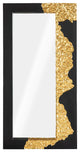 Mercury Mirror, Rectangle, Black, Gold Leaf