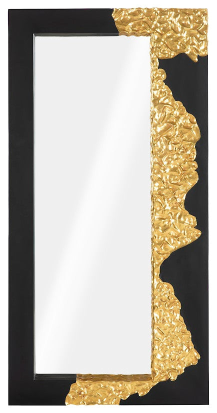 Mercury Mirror, Rectangle, Black, Gold Leaf