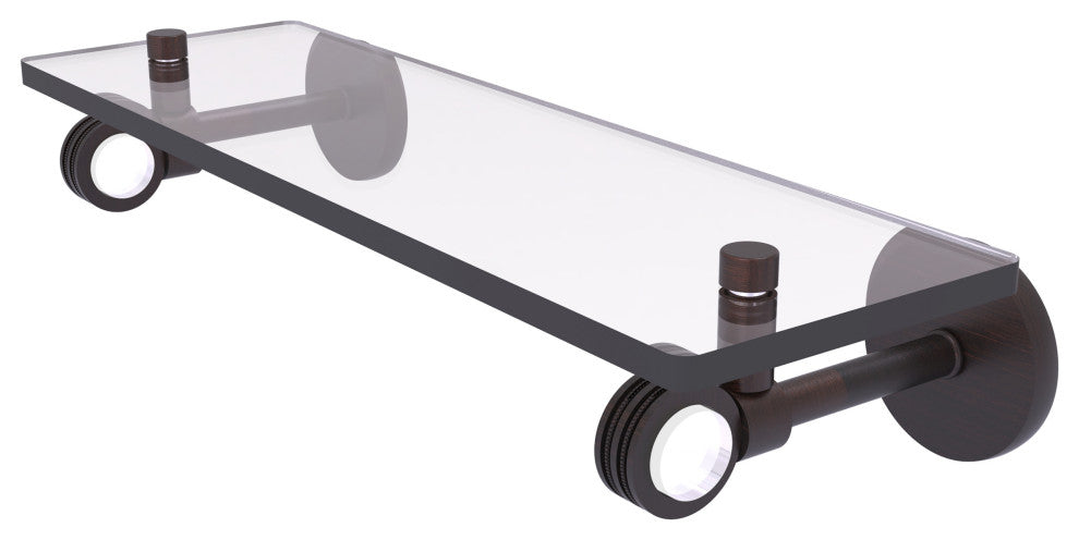 Clearview 16" Glass Shelf with Dotted Accents, Venetian Bronze