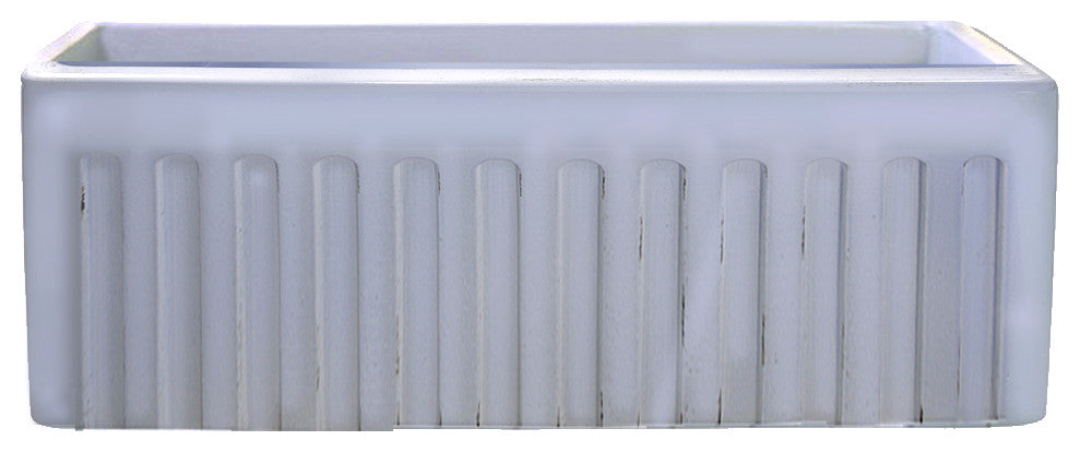 Nantucket Sinks Farmhouse Fireclay Sink, Shabby Sugar Finish, 30"