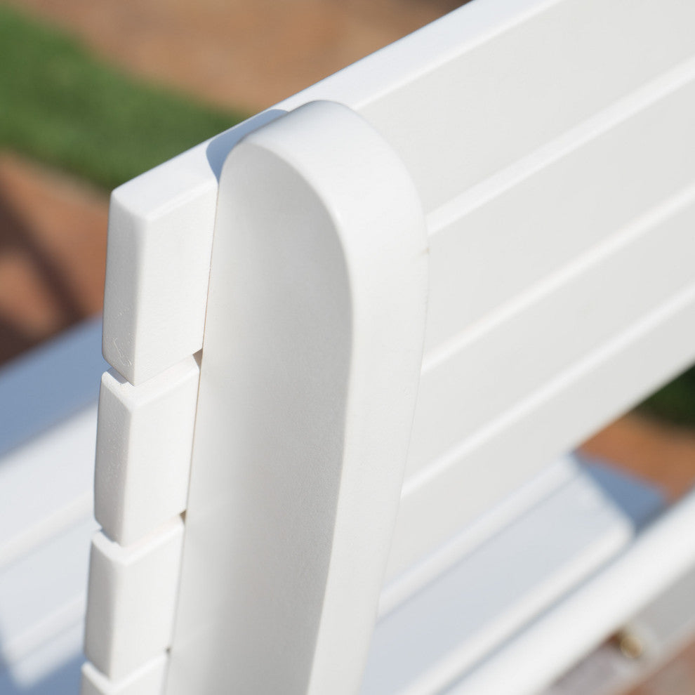 GDF Studio Vicaro Outdoor White Acacia Wood Foldable Dining Chairs, Set of 4