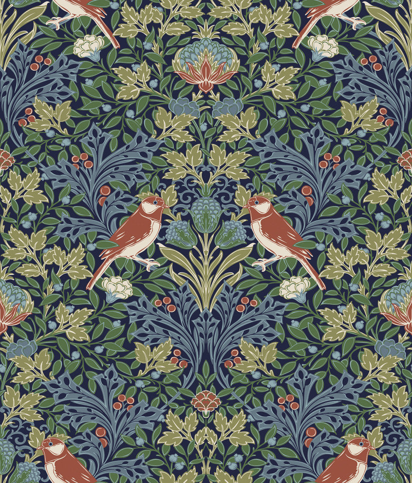Garden Aviary Jewel Peel and Stick Wallpaper