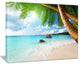 "Praslin Island Seychelles Beach" Seashore Canvas Photo Print, 20"x12"