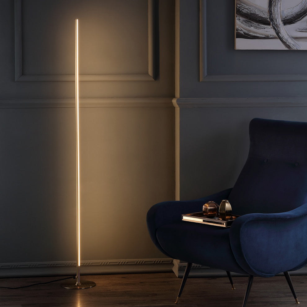 Iris 59.5" LED Integrated Floor Lamp, Gold