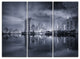 "Black and White Singapore Skyline" Canvas Print, 3 Panels, 36"x28"