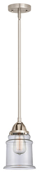 Canton Mini Pendant, Brushed Satin Nickel, Clear, Clear