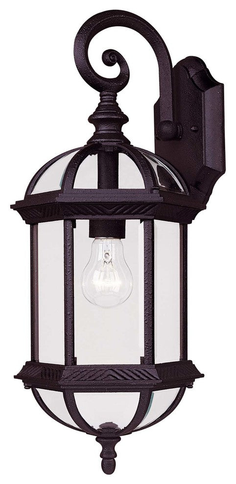Kensington Wall-Mount Lantern, Textured Black, 20"