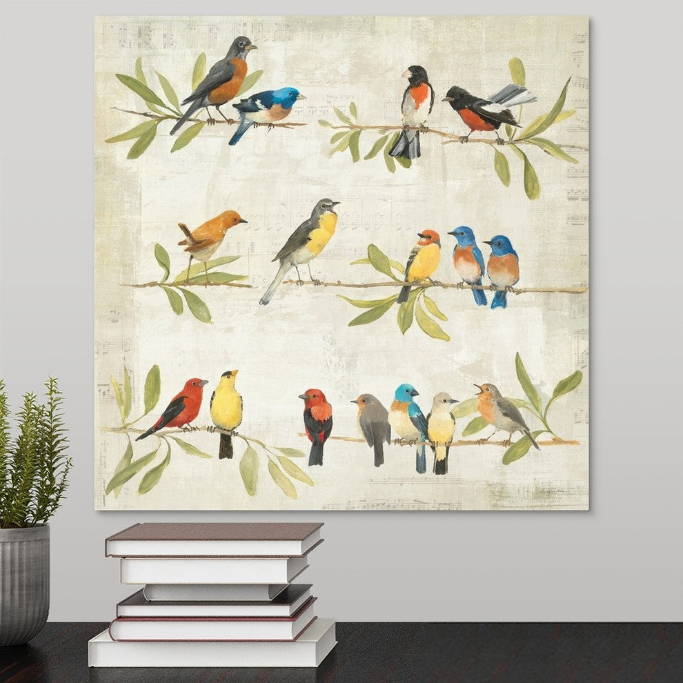 Adoration of the Magpie Music Wrapped Canvas Art Print, 16"x16"x1.5"