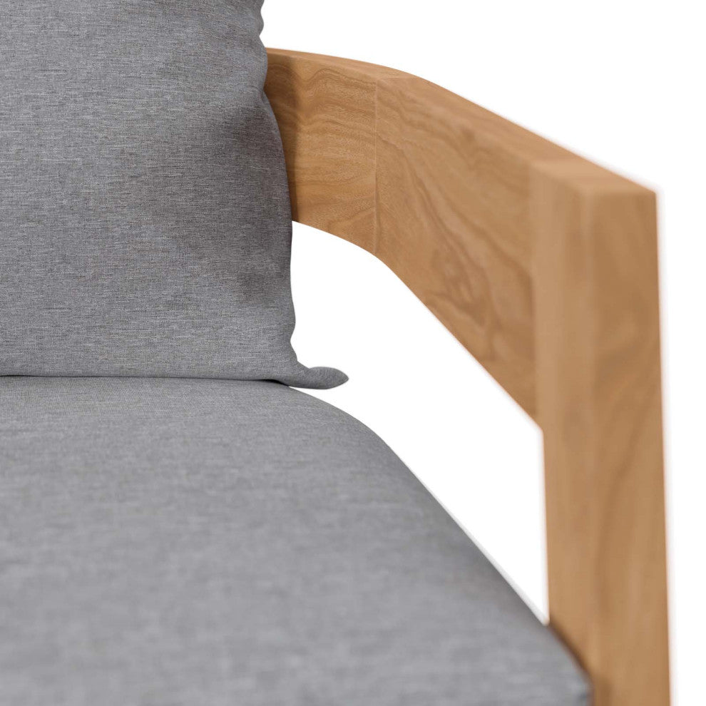 Lounge Chair Table Set, Gray Natural, Teak Wood, Modern, Outdoor Patio