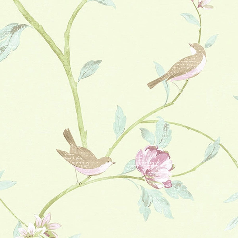 Rose Gardens 2, Romantic Floral Flower Cream, Rose Wallpaper Roll