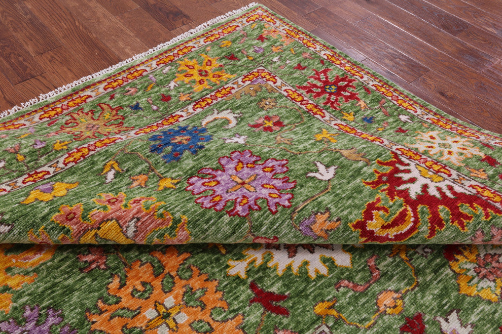 Turkish Oushak Hand Knotted Wool Rug 8' 0" X 10' 1" - Q15653