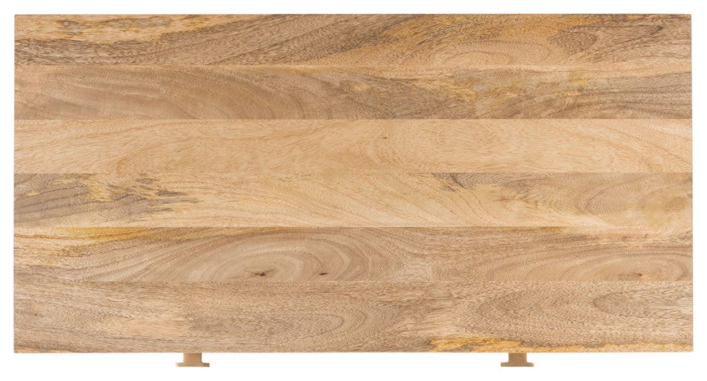 Safavieh Lily 2 Drawer Desk, Natural/Brass