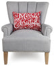 Vintage Merry Christmas Embroidered Pillow