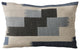 Plutus Blue Blocks Stripe Luxury Throw Pillow, 16"x16"