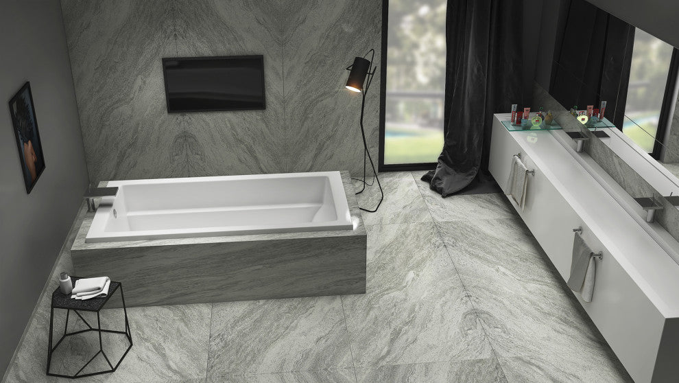Malibu Cloudbreak Rectangle Massaging Air Jet Bathtub 72x34x22 White