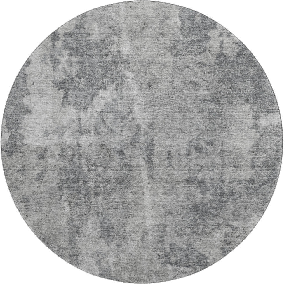 Premium Machine Washable Mayfield AMF573 Gray 8' x 8' Round Rug