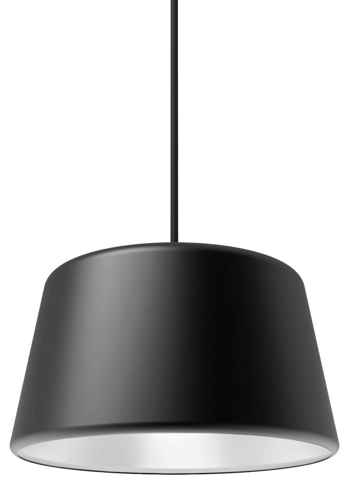 Pillbox 10" Pendant - Black w/White Interior - Integrated LED
