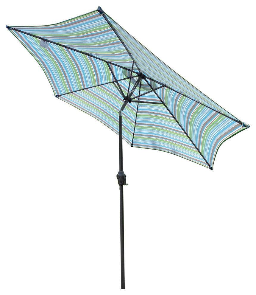 9' Outdoor Patio Steel Market Umbrella With Push Button Tilt and Crank, Green