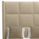Nativa Interiors Aylet Square Tufted Bed, Flax, Ca King, High 87"