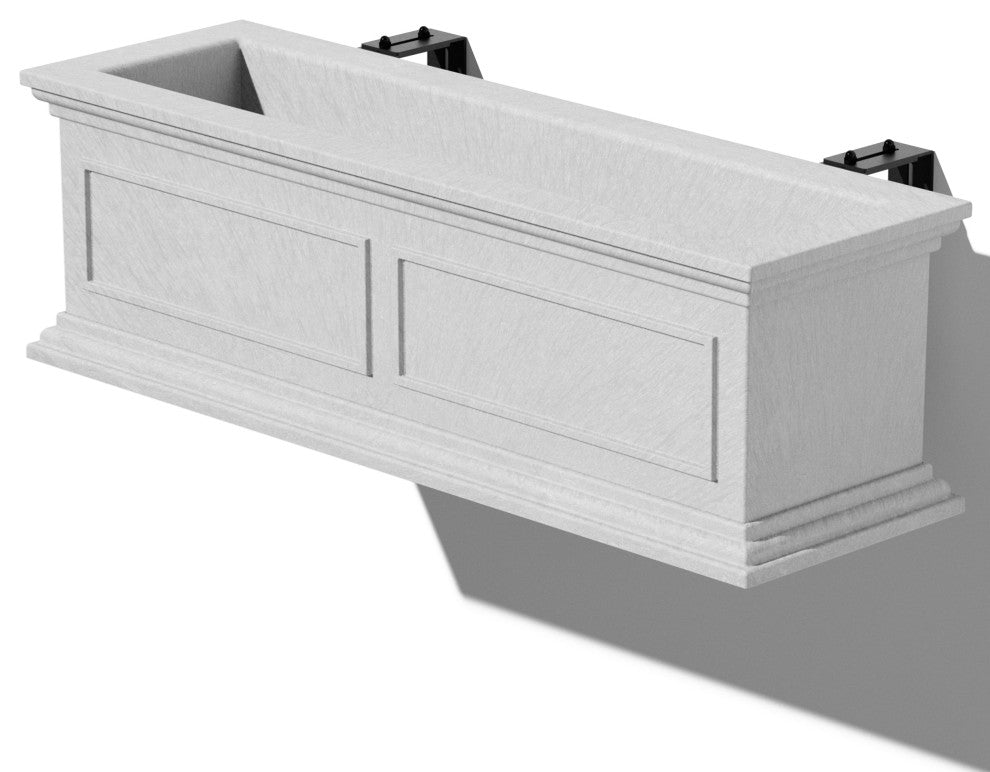 Brixton Window Box Planter With Bracket, 36", Grey, 36 Inch, 1 Pack