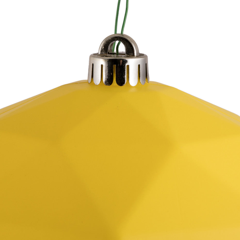 Vickerman M177578Dm 8" Yellow Matte Geometric Ball Ornament