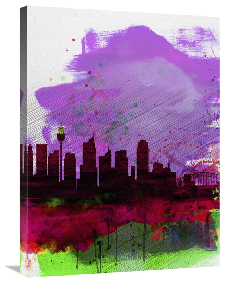 "Sydney Watercolor Skyline 2" Fine Art Print