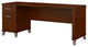 Transitional Desk, Large Design With Wire Management & 2 Drawers, Hansen Cherry