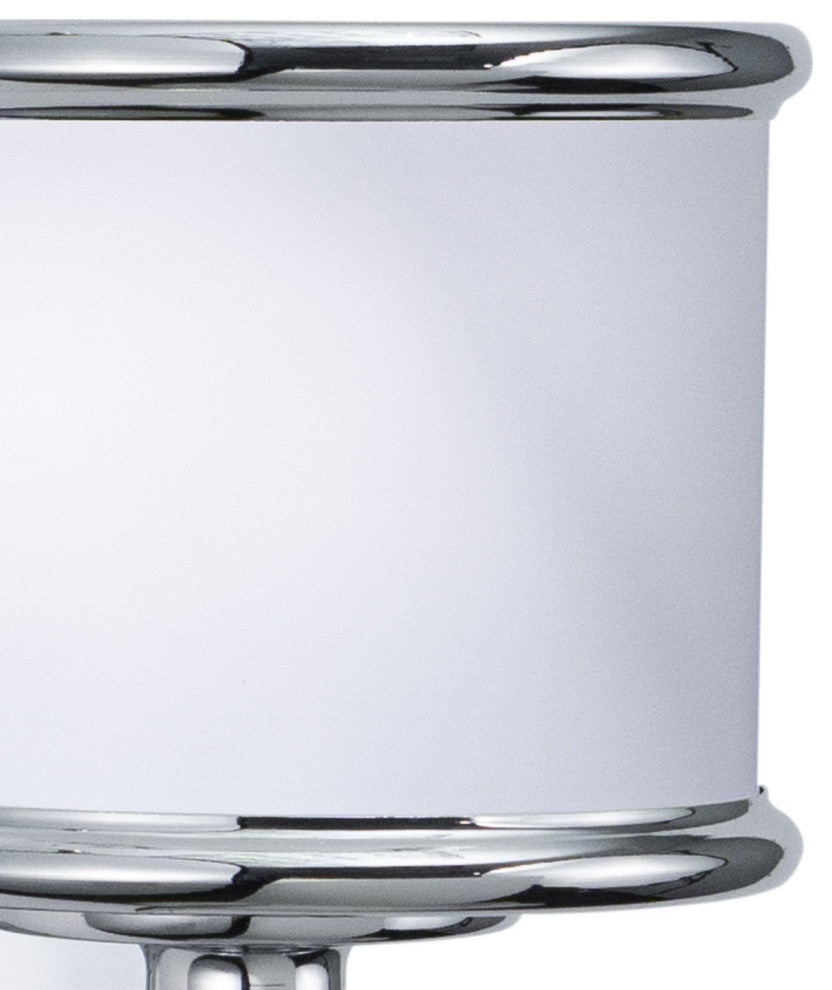 Carlisle Vanity Light, Chrome, White Frosted Opal Glass, 1-Light