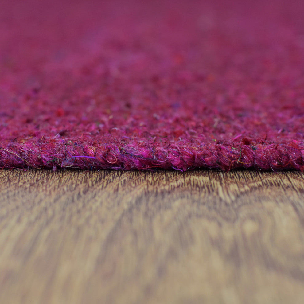 HAND WOVEN FLAT WEAVE KILIM COTTON & POLYESTER AREA RUGS -Rectangle,Pink,Solid, [Runner] 2'6''x10'