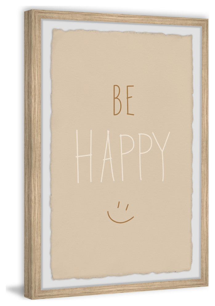 "Be Happy VII" Framed Painting Print, 12x18