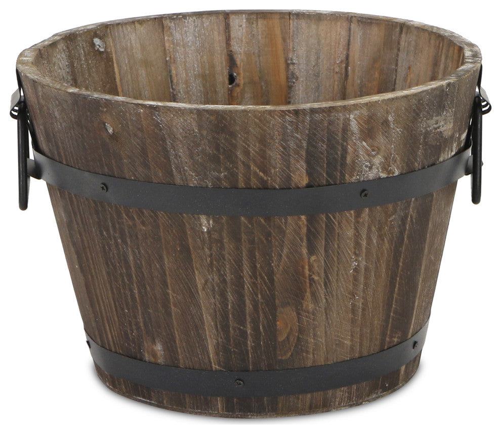 Wooden Barrel Garden Bucket