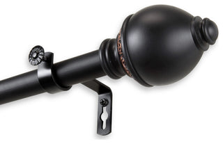 Anthea 1" Curtain Rod, Black, 160-240"